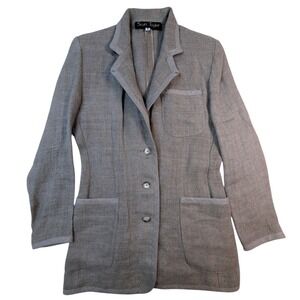Linen Blazer Gray – Women's Size 6 Made in USA Scott Taylor Jacket